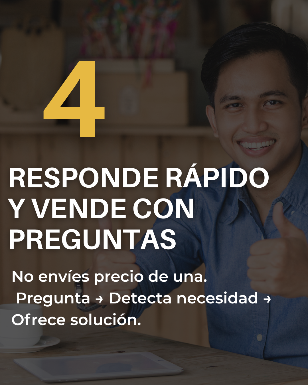 Paso cuatro: responde rápido y vende con preguntas