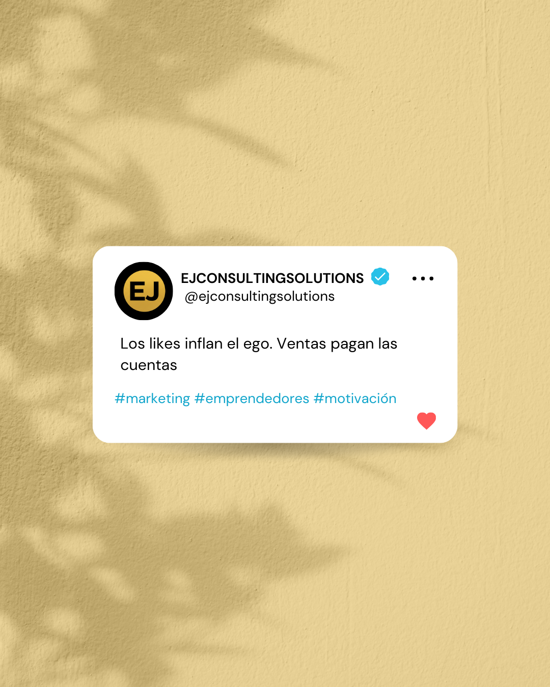 Publicación de marca que contrasta likes con ventas