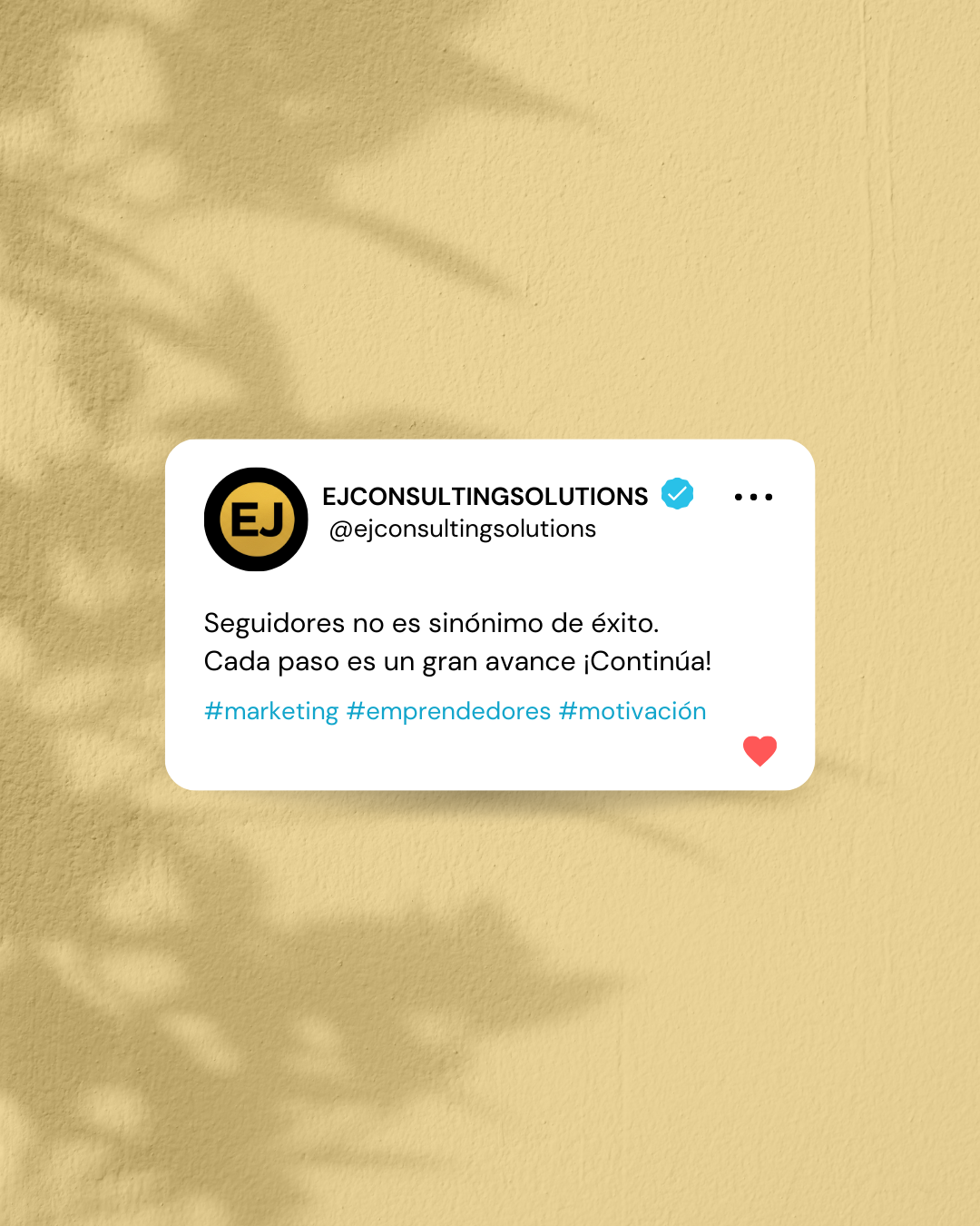 Publicación de marca explicando que seguidores no equivalen a éxito